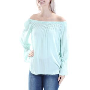 SANCTUARY Womens Green Bell Sleeve Off Shoulder Top Size: XS
